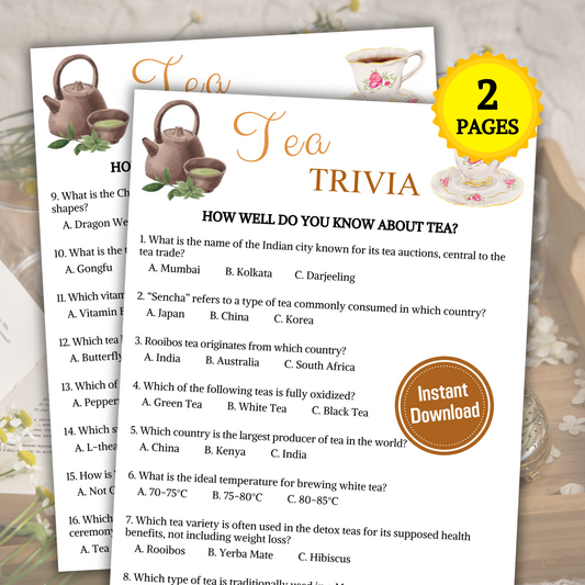 Tea Trivia Game | Minimalist Tea Trivia Quiz