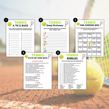 Tennis Games Bundle | Printable Tennis Team Party Game