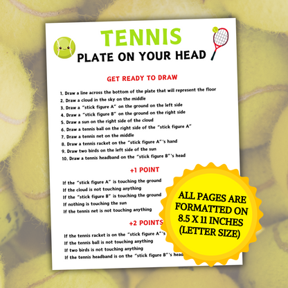 Tennis Plate On Your Head Game | Hilarious Tennis Drawing Game