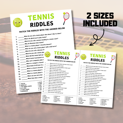 Tennis Riddles Game | Printable Tennis Riddle Me This Games