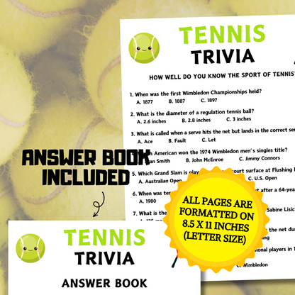 Tennis Trivia Game | Tennis Knowledge Quiz Game