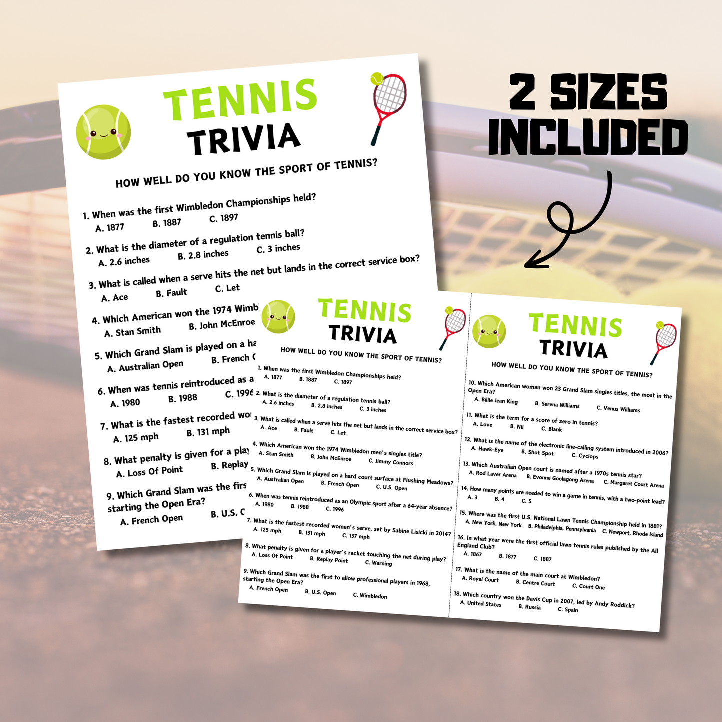 Tennis Trivia Game | Tennis Knowledge Quiz Game
