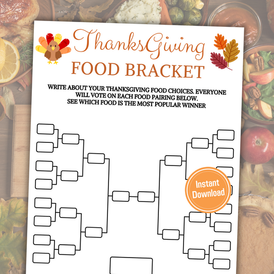 Thanksgiving Food Bracket Game | Thanksgiving Table Game