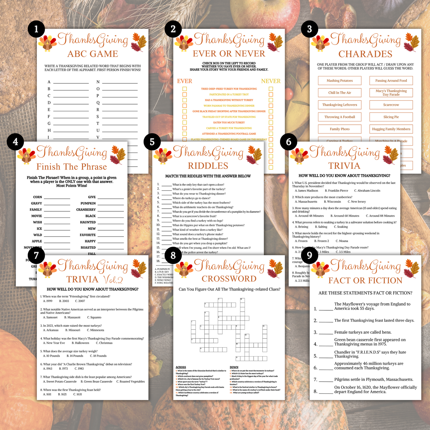 Thanksgiving Games Bundle | 30 Party Games MEGA Bundle