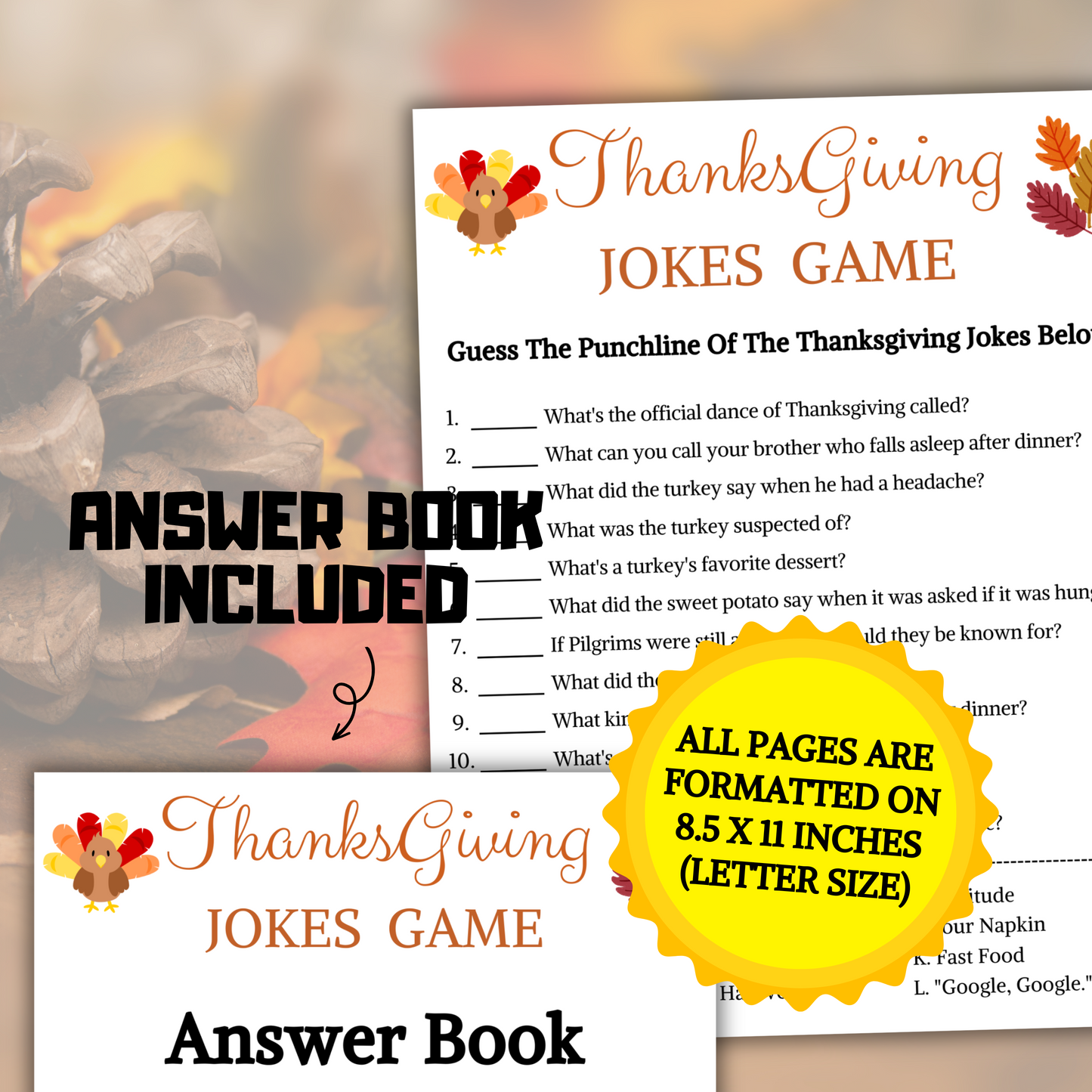 Thanksgiving Jokes Game | Friendsgiving Turkey Jokes Game