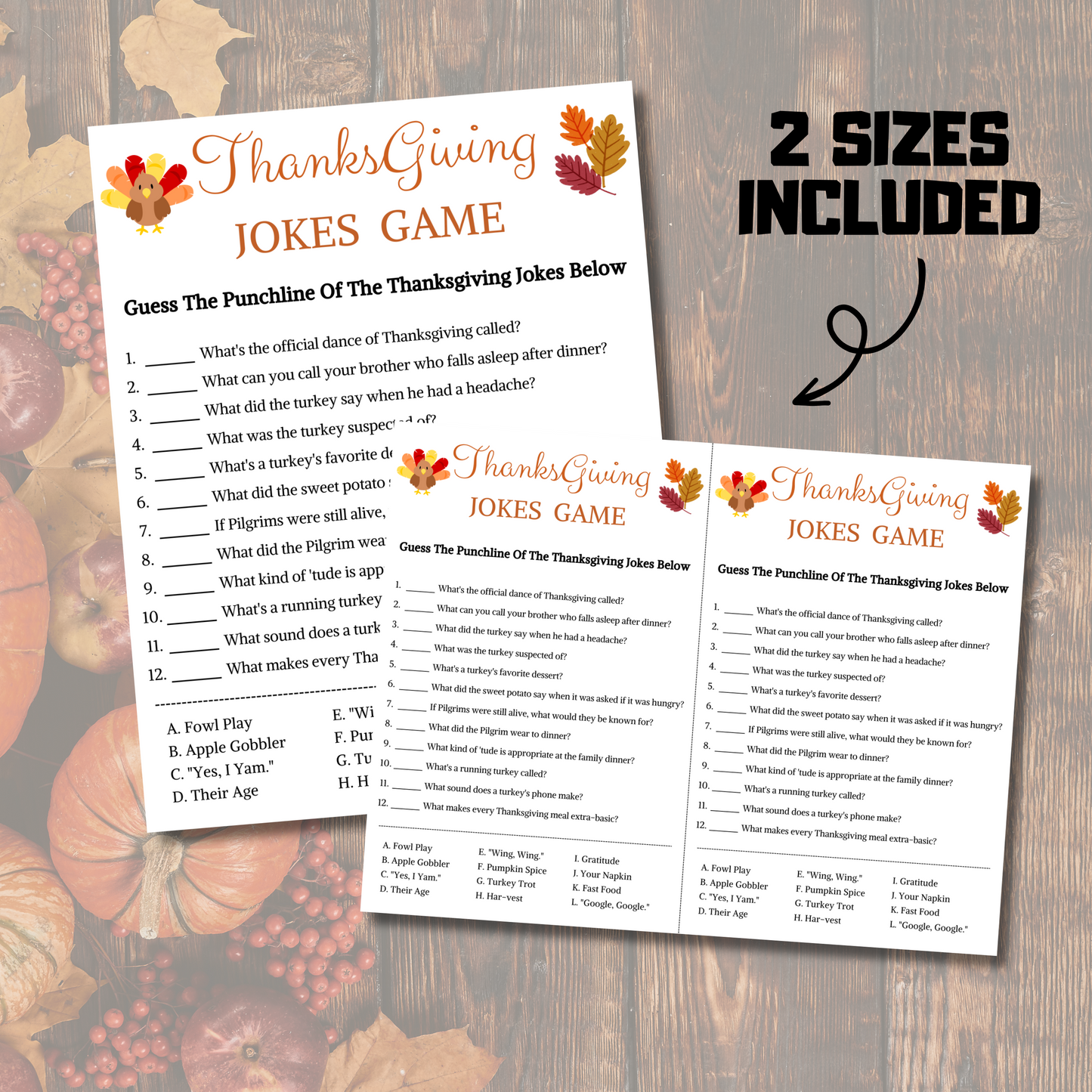 Thanksgiving Jokes Game | Friendsgiving Turkey Jokes Game