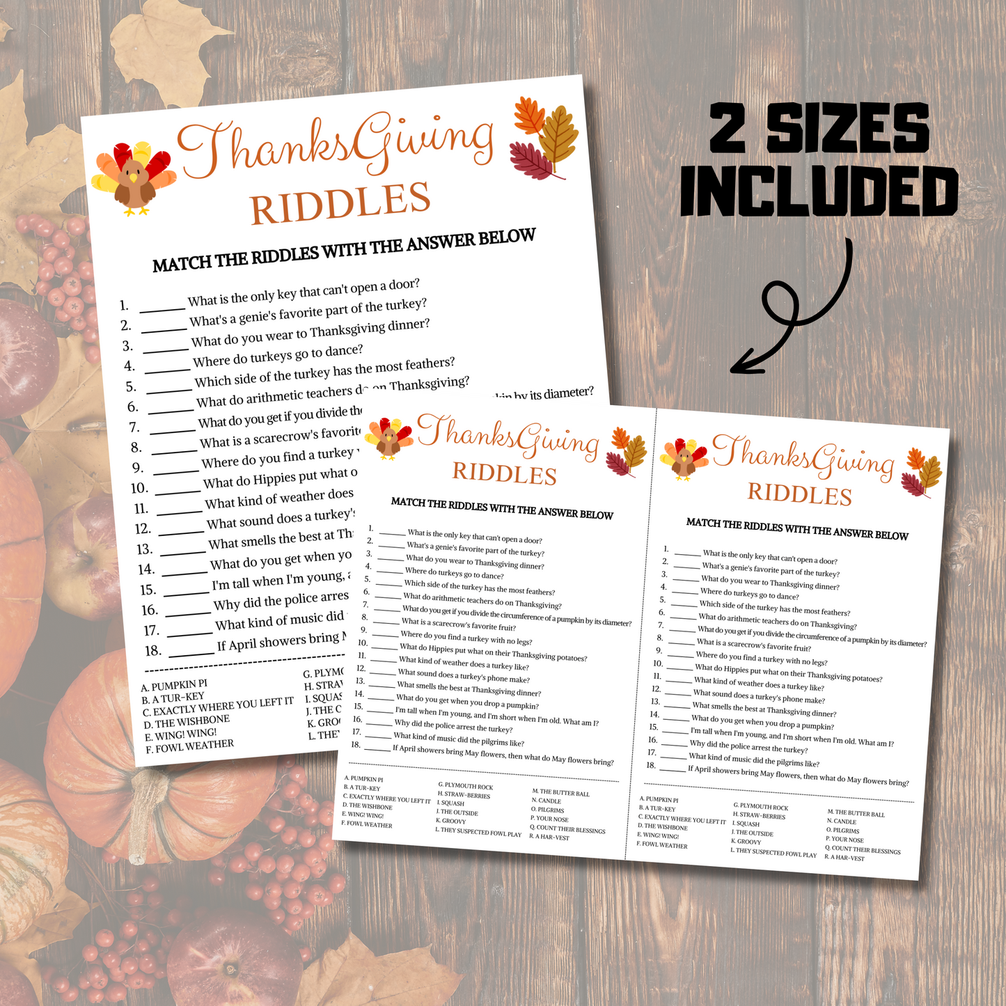 Thanksgiving Riddles Game | Printable Friendsgiving Riddle Me This Games