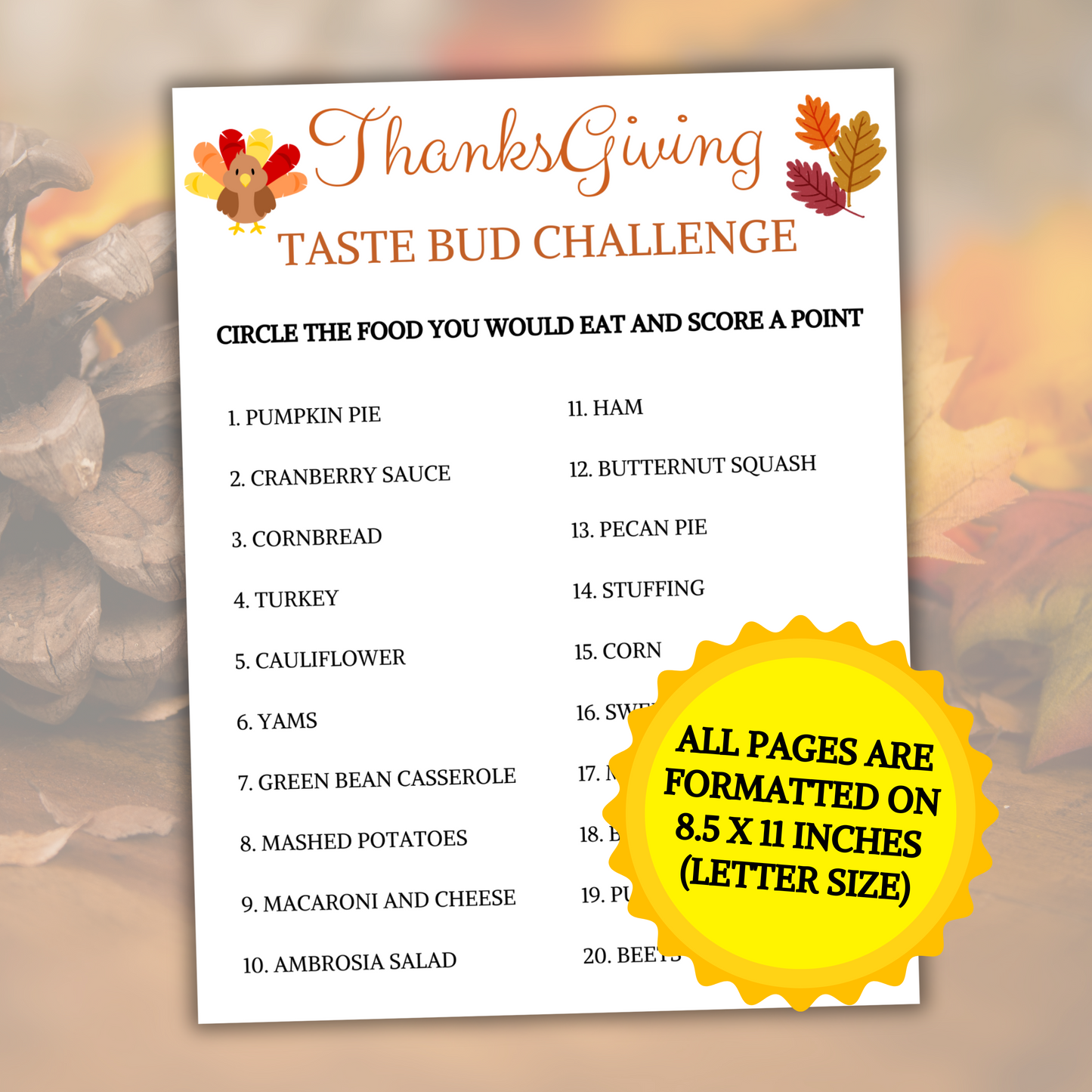 Thanksgiving Taste Bud Challenge | Friendsgiving Food Game