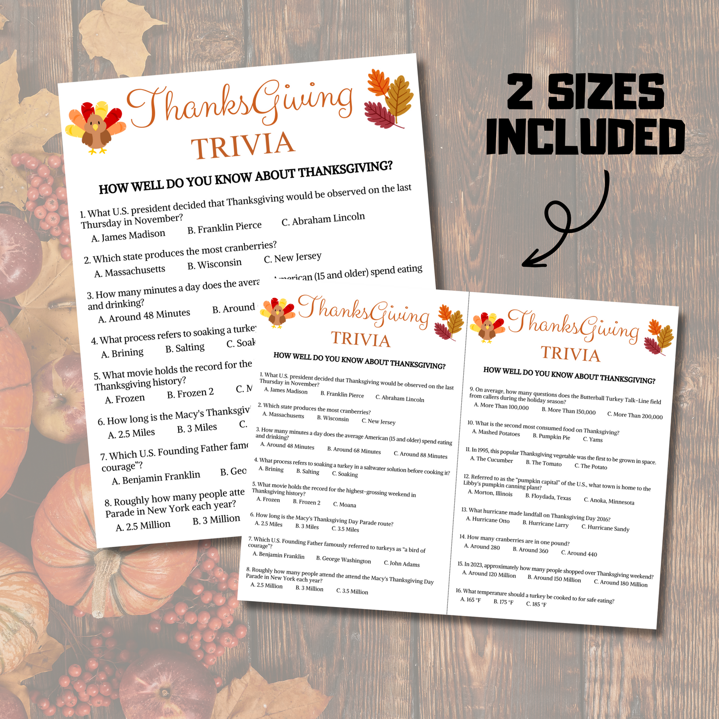 Thanksgiving Trivia Game | Thanksgiving Knowledge Quiz Game