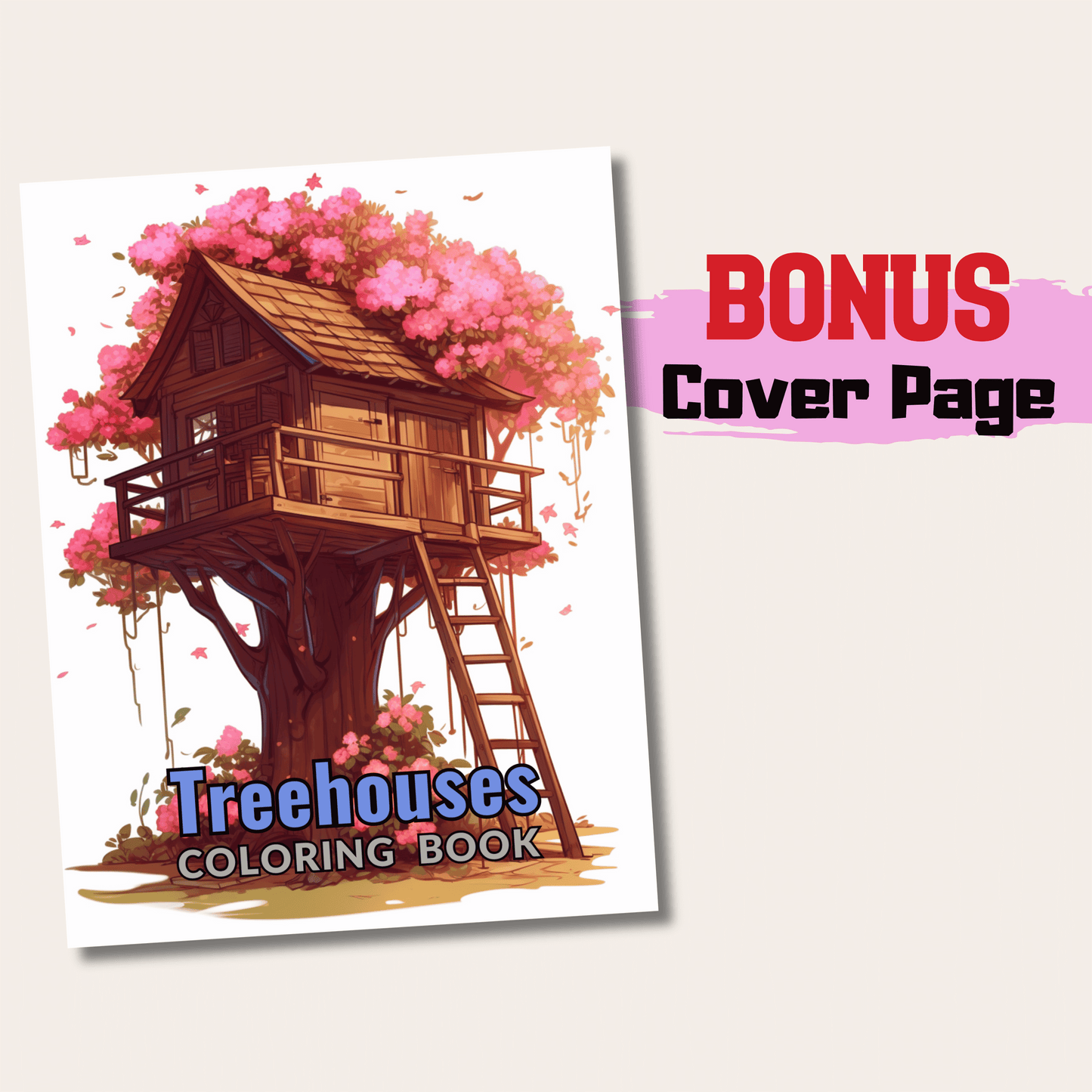 Treehouses Coloring Book 1: Treehouse Cover Page