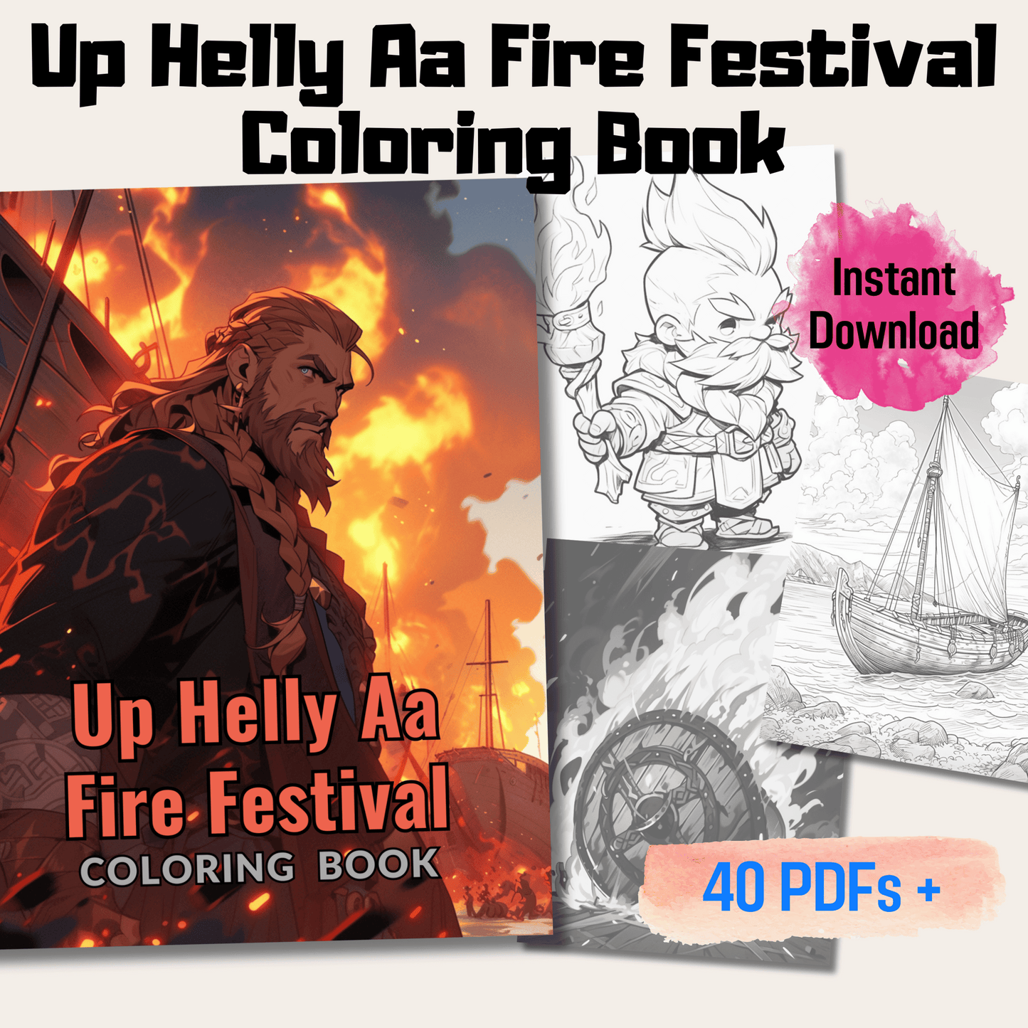 Up Helly Aa Fire Festival Coloring Book 1: Up Helly Aa Fire Festival