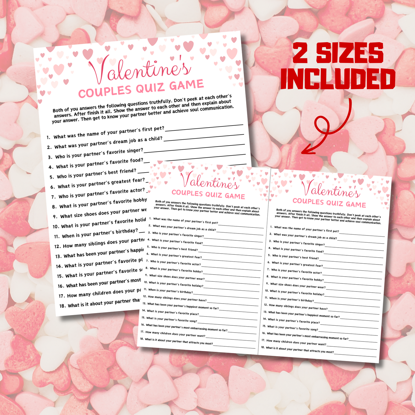 Valentine's Day Couples Quiz Game | Valentine's Activities for Couples