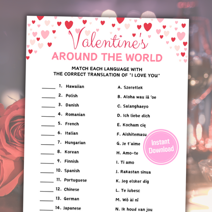 Valentine's Day Around The World Game | Translate I Love You Game