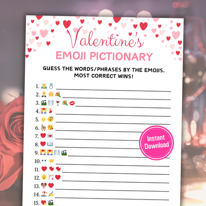 Valentine's Day Emoji Pictionary Game | Valentine's Day Emoji Quiz