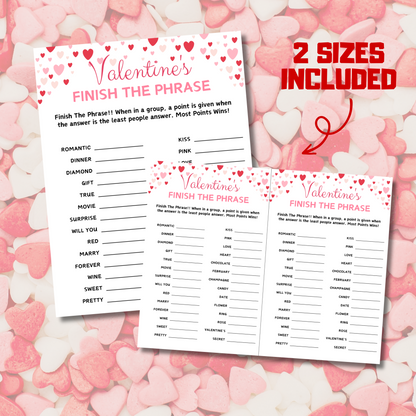 Valentine's Day Finish The Phrase Game | Valentines Day Fill in the Blank