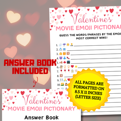 Valentine's Day Movie Emoji Pictionary Game | Valentine's Day Movie Emoji Quiz
