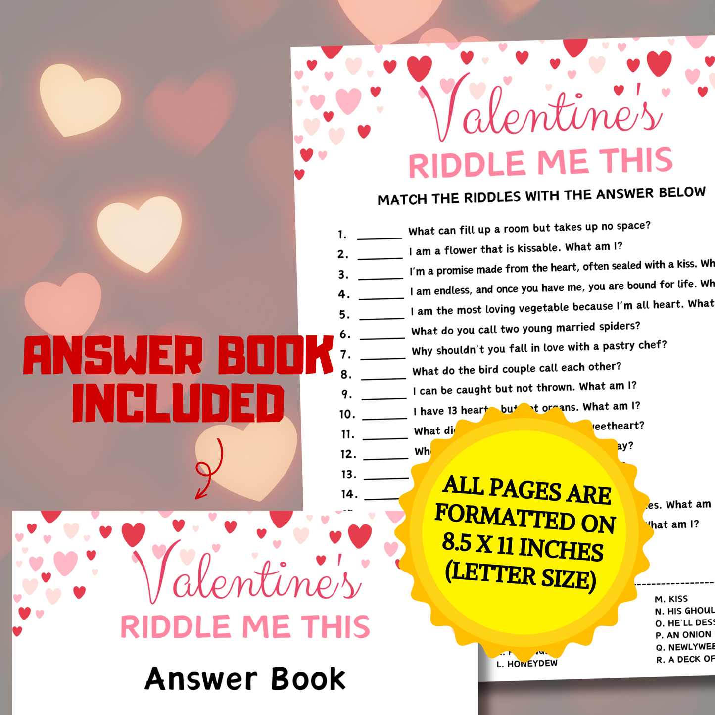 Valentine's Day Riddle Me This Game | Love Riddles Game