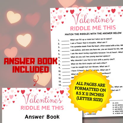 Valentine's Day Riddle Me This Game | Love Riddles Game
