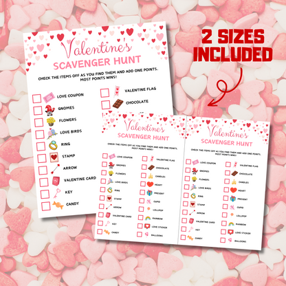 Valentine's Day Scavenger Hunt Game | Valentines Day Treasure Hunt Game