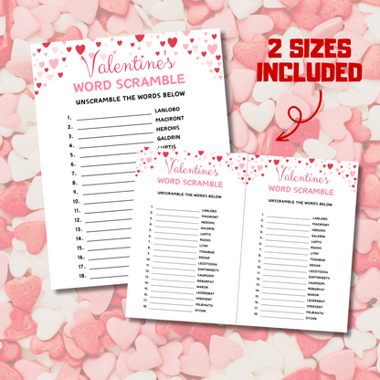 Valentine's Day Word Scramble Game | Valentines Day Love Word Game