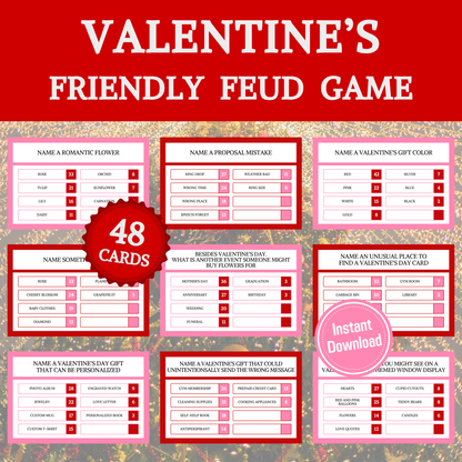 Valentine's Friendly Feud Game | Printable Office Party Valentines Game