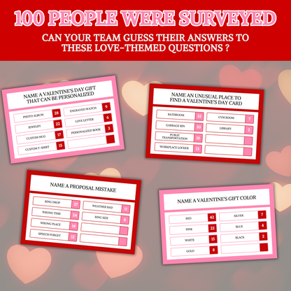 Valentine's Friendly Feud Game | Printable Office Party Valentines Game
