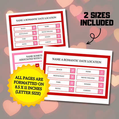 Valentine's Friendly Feud Game | Printable Office Party Valentines Game
