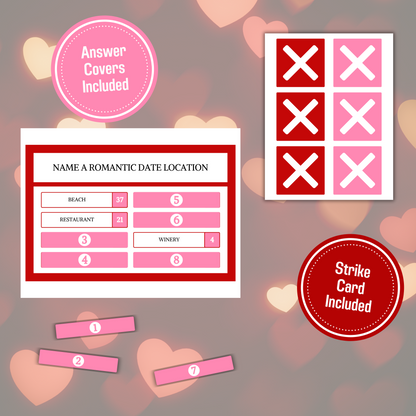Valentine's Friendly Feud Game | Printable Office Party Valentines Game