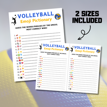 Volleyball Emoji Pictionary Game | Printable Volleyball Emoji Game