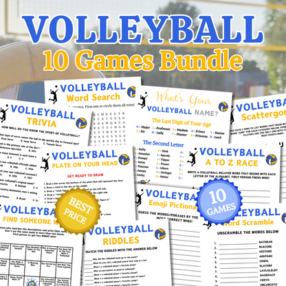 Volleyball Games Bundle | Printable Volleyball Team Party Game