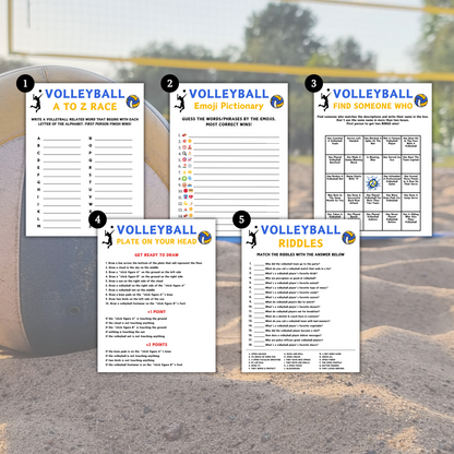 Volleyball Games Bundle | Printable Volleyball Team Party Game