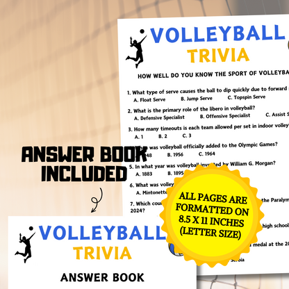 Volleyball Games Bundle | Printable Volleyball Team Party Game