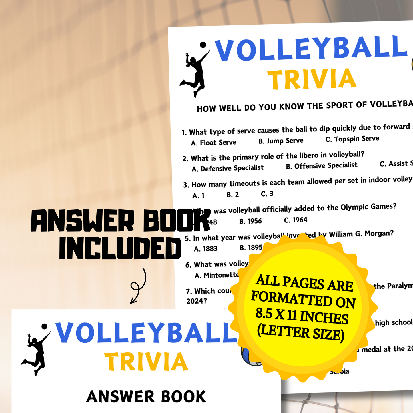 Volleyball Trivia Game | Volleyball Knowledge Quiz Game