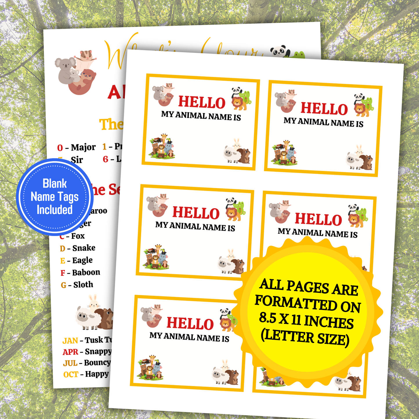 What's Your Animal Name Game | Printable Animal Name Generator