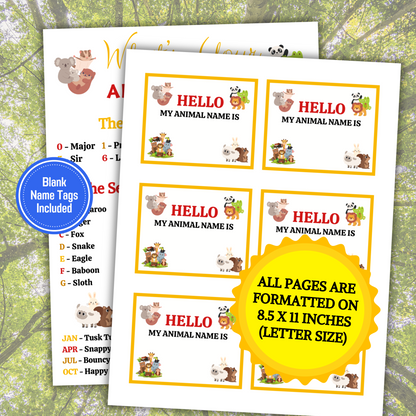 What's Your Animal Name Game | Printable Animal Name Generator