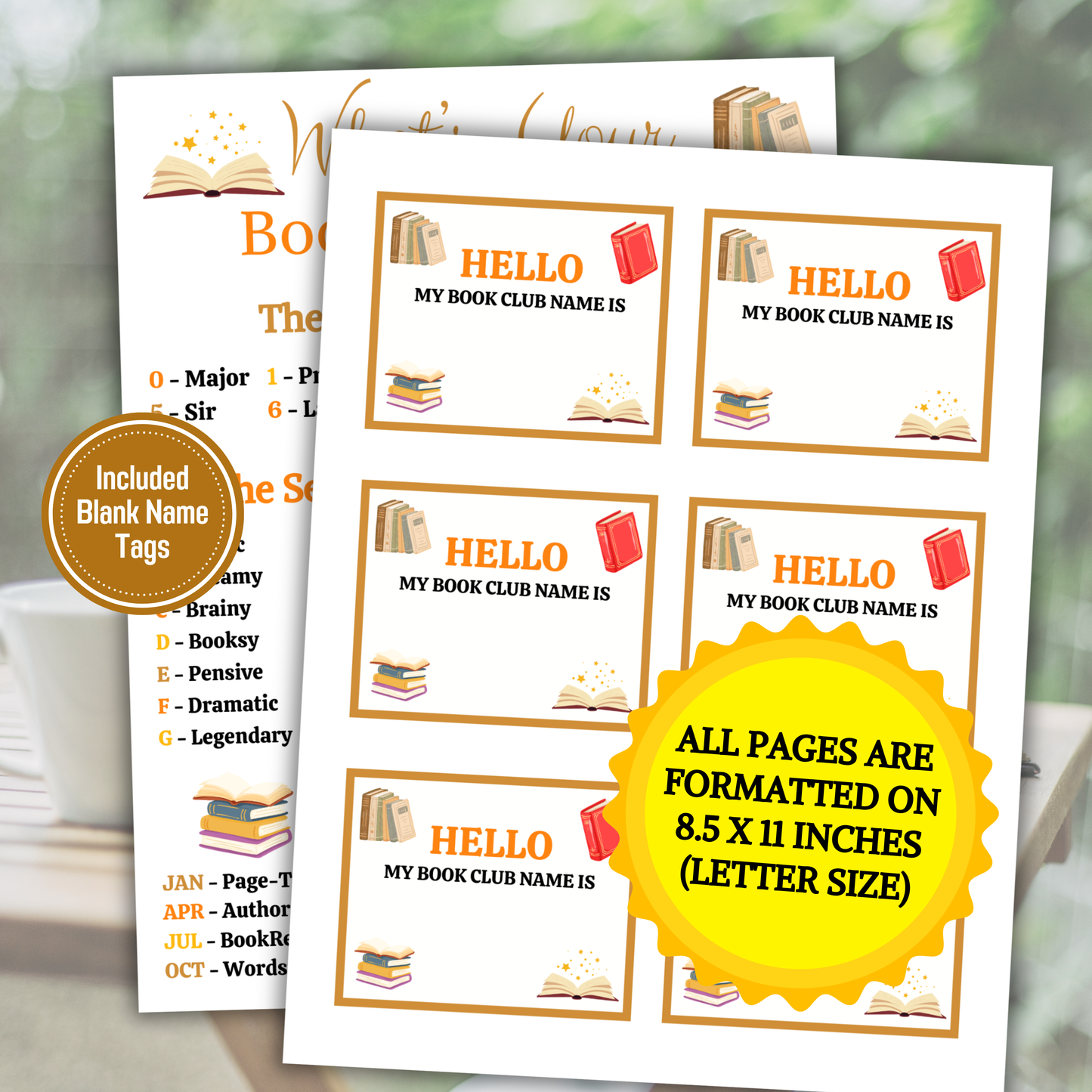 What's Your Book Club Name Game | Printable Book Club Name Creator