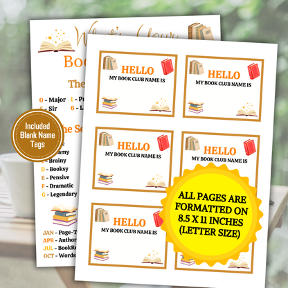 What's Your Book Club Name Game | Printable Book Club Name Creator