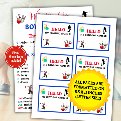 What's Your Bowling Name Game | Printable Bowling Name Generator