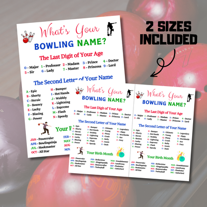 What's Your Bowling Name Game | Printable Bowling Name Generator