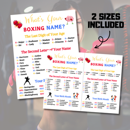 What's Your Boxing Name Game | Printable Boxing Name Generator