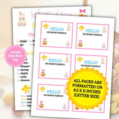 What's Your Bunny Name Game | Easter Party Hare Name Generator