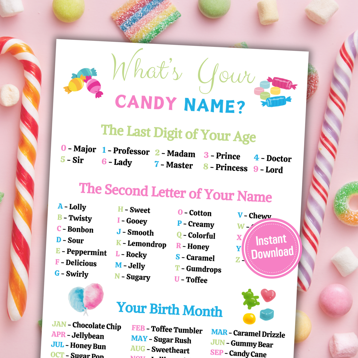 What's Your Candy Name Game | Printable Candy Name Generator