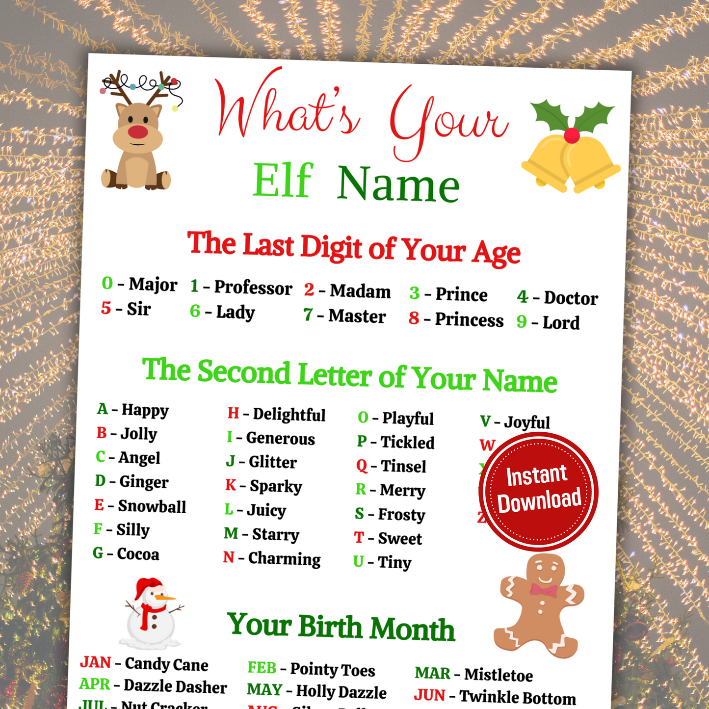 What's Your Elf Name Game | Christmas Party Elf Name Generator