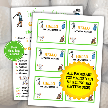 What's Your Golf Name Game | Printable Golf Name Generator