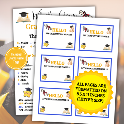 What's Your Graduation Name Game | Printable Graduation Name Creator