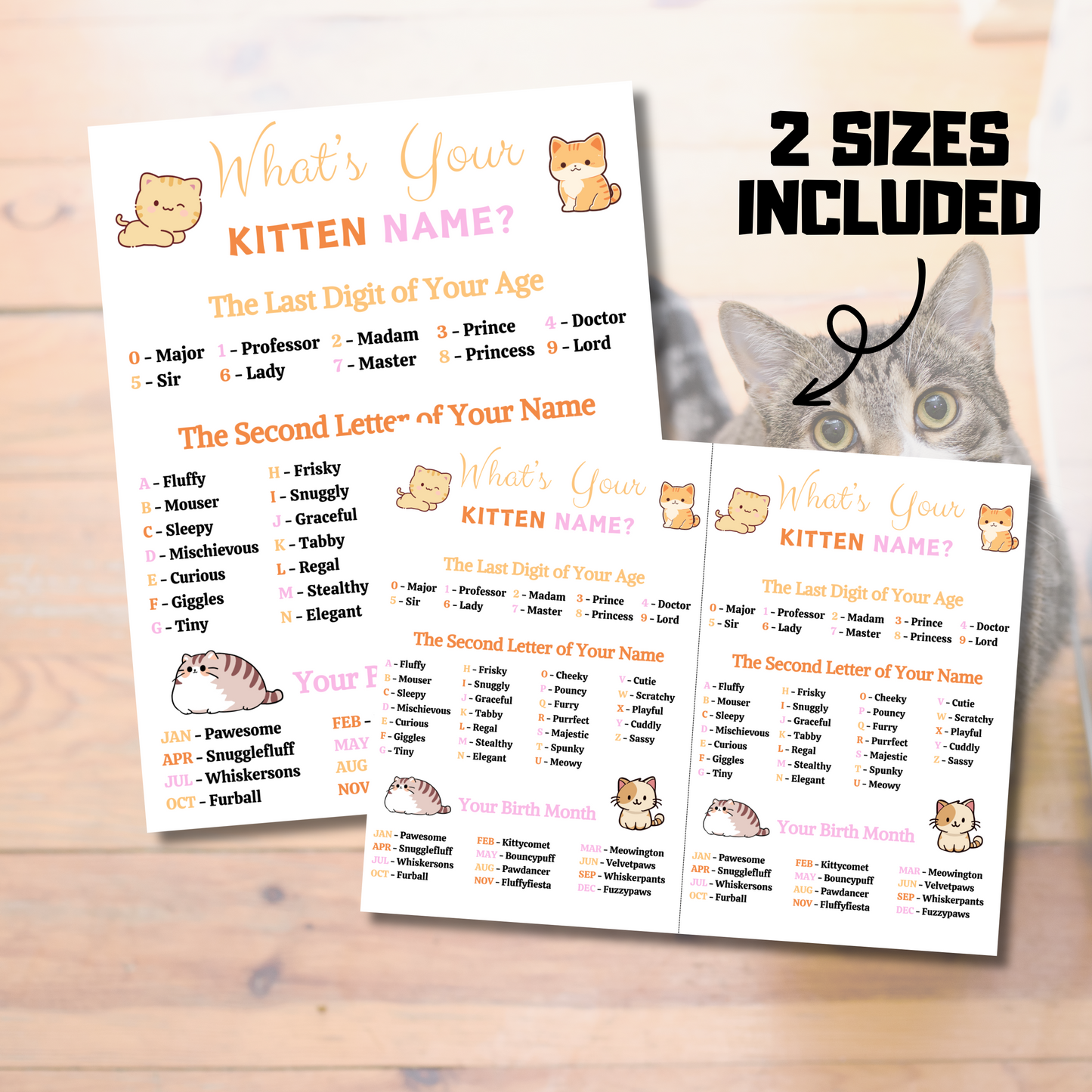 What's Your Kitten Name Game | Printable Kitten Name Generator
