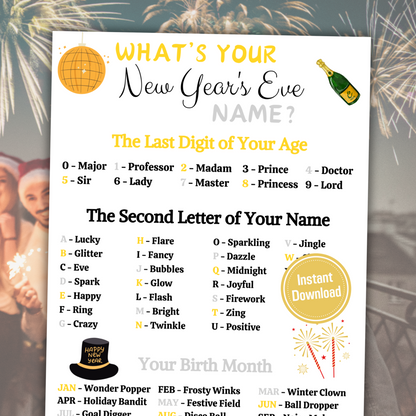 What's Your New Year's Eve Name Game | New Year Party Name Generator
