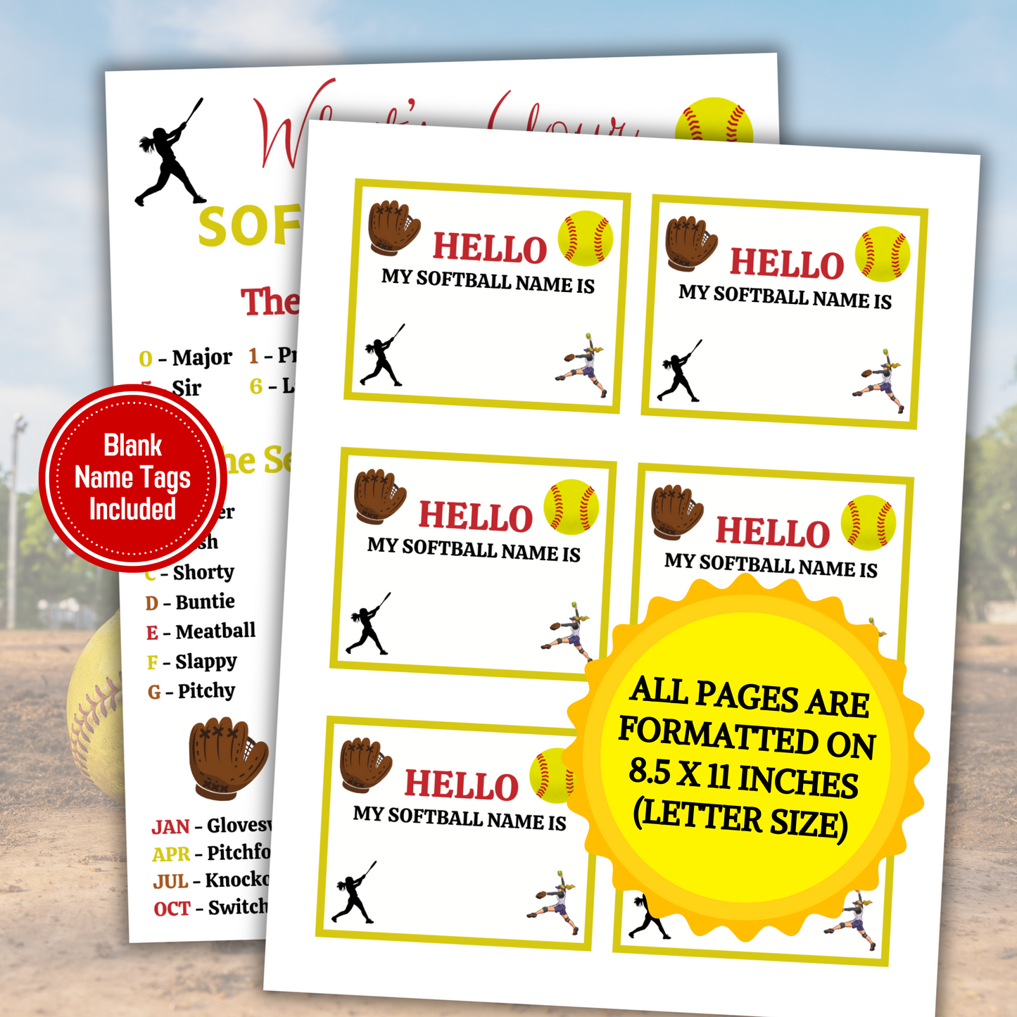 What's Your Softball Name Game | Printable Softball Name Generator