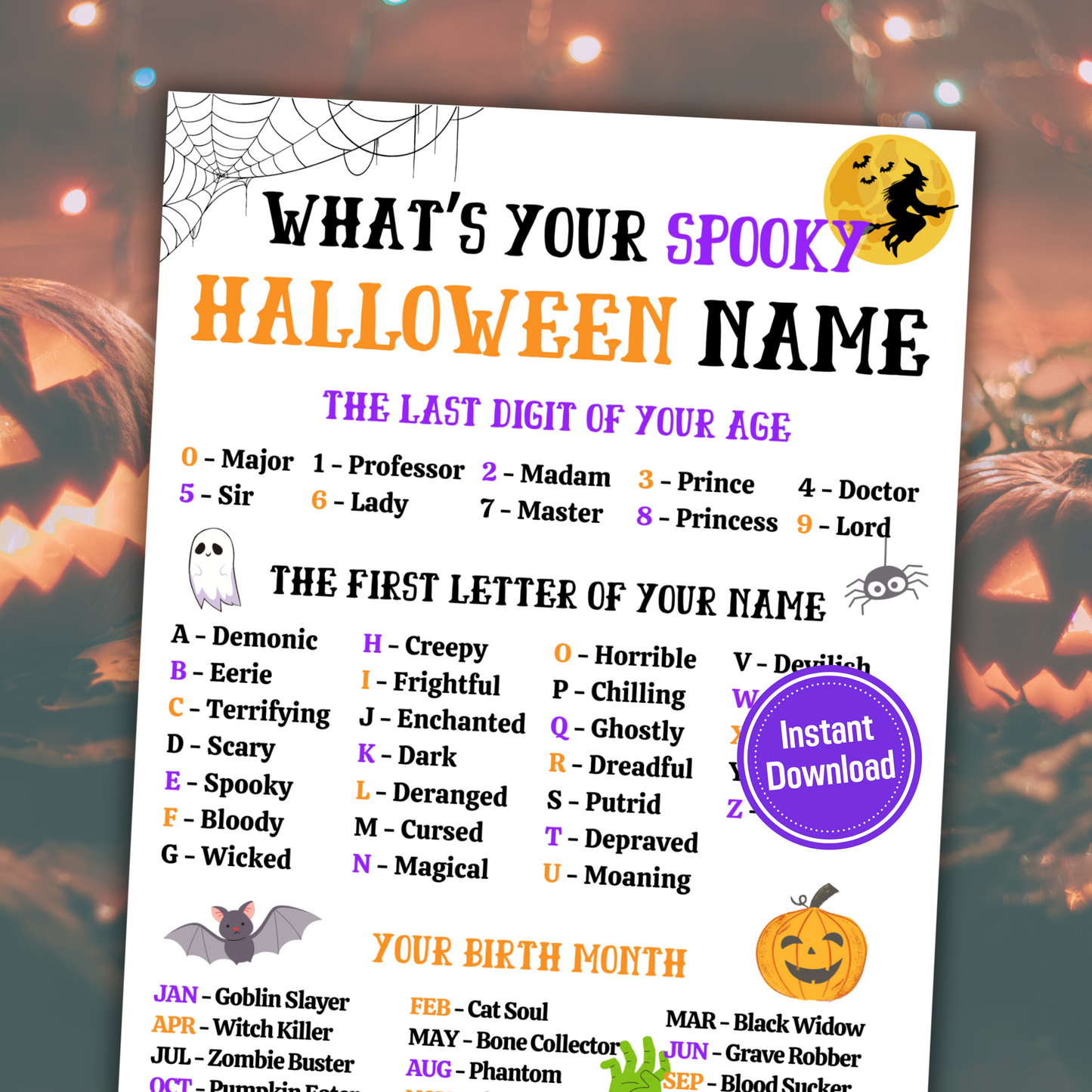 What's Your Spooky Halloween Name Game | Halloween Spooky Name Game