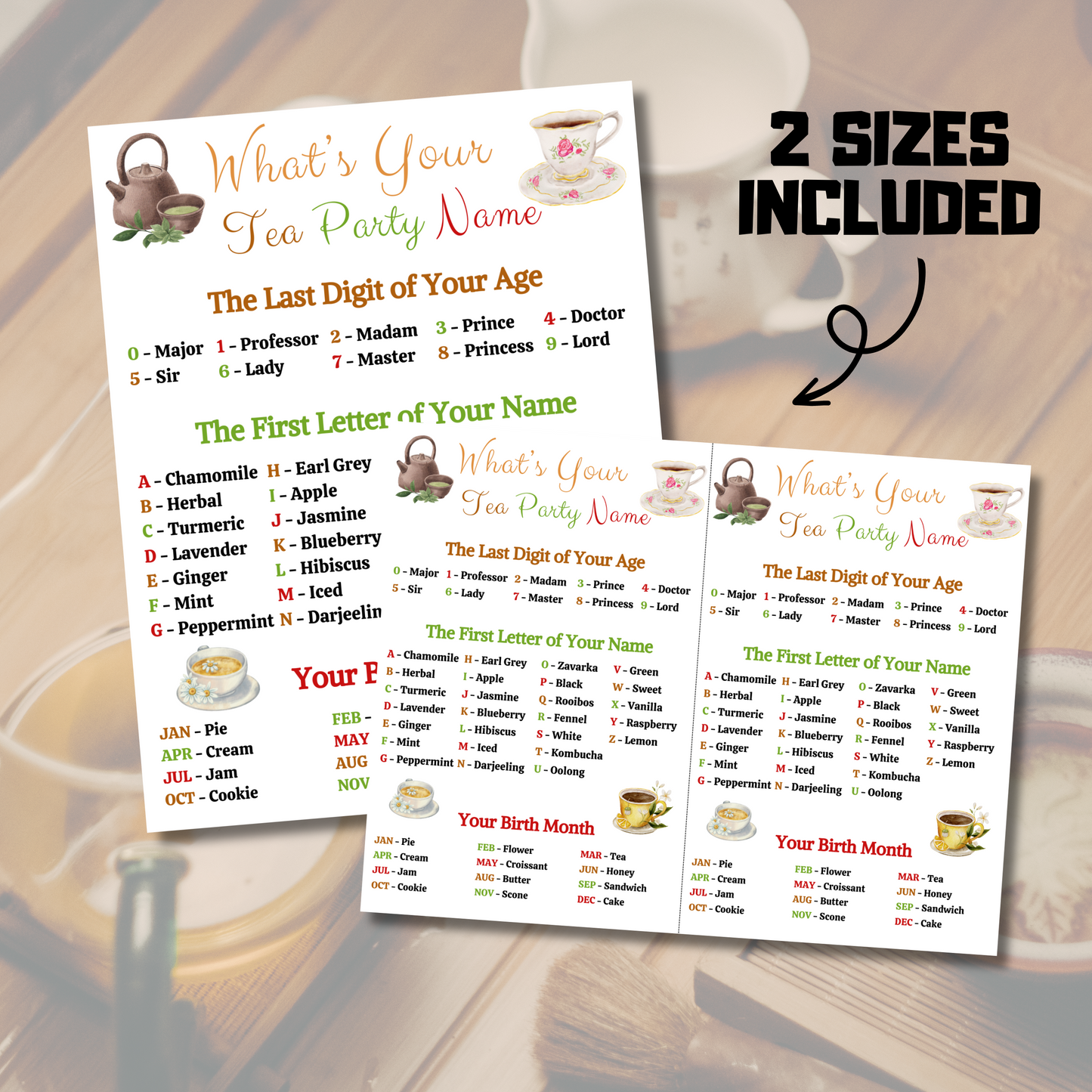 What's Your Tea Party Name Game | Printable Tea Party Name Creator